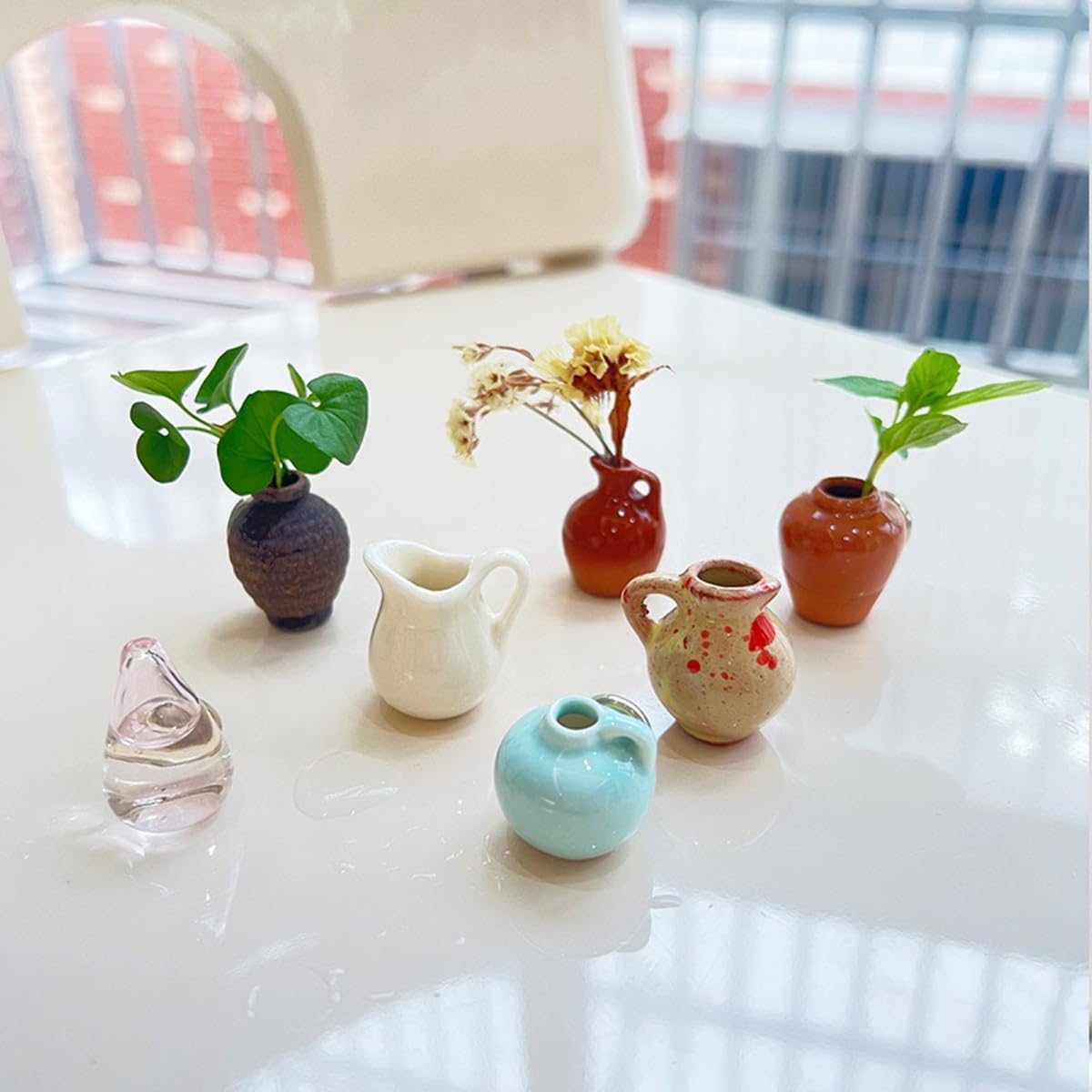 Mini Ceramic Vase Magnets 8-Pack