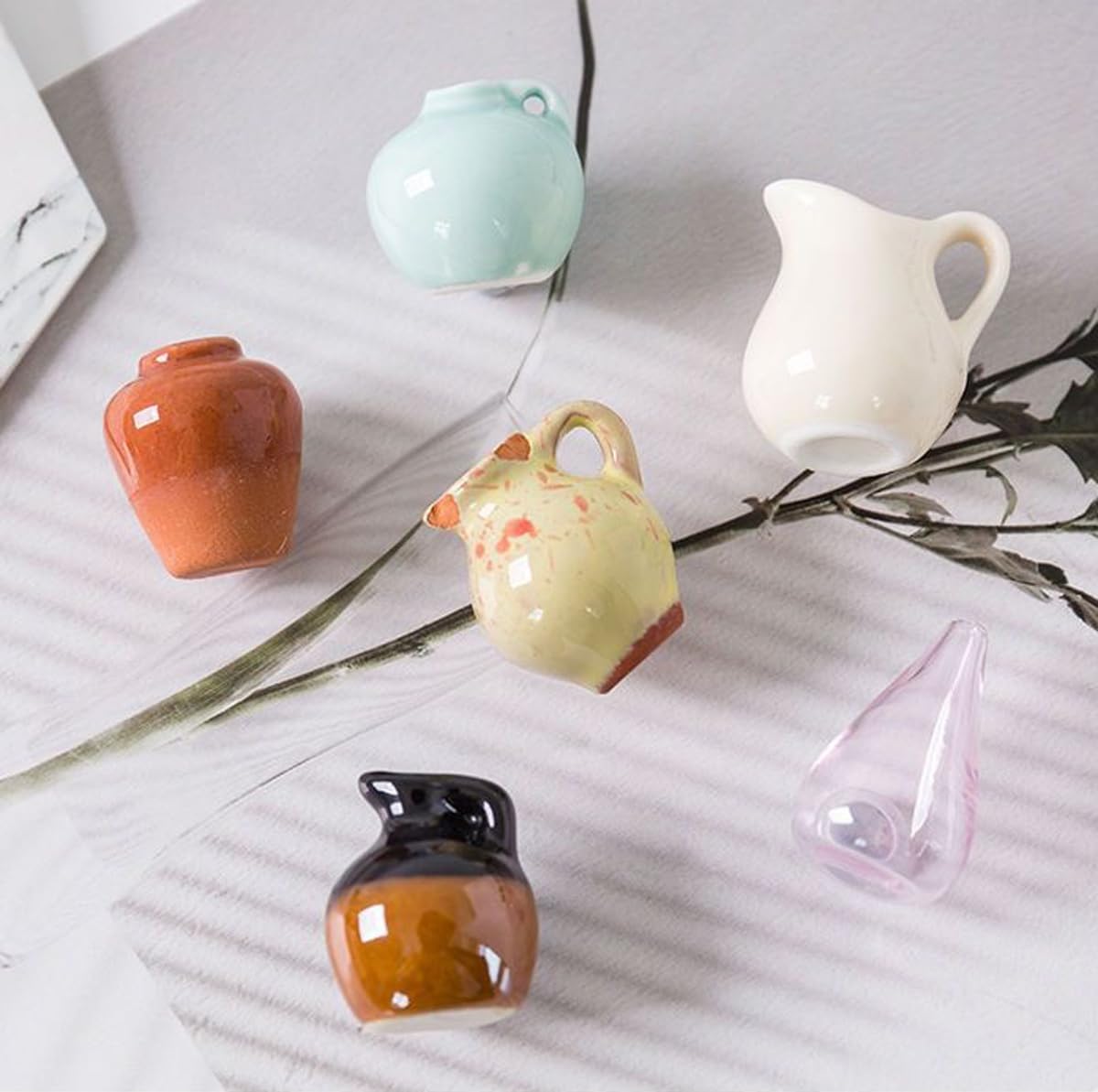 Mini Ceramic Vase Magnets 8-Pack