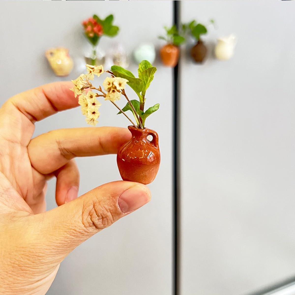 Mini Ceramic Vase Magnets 8-Pack