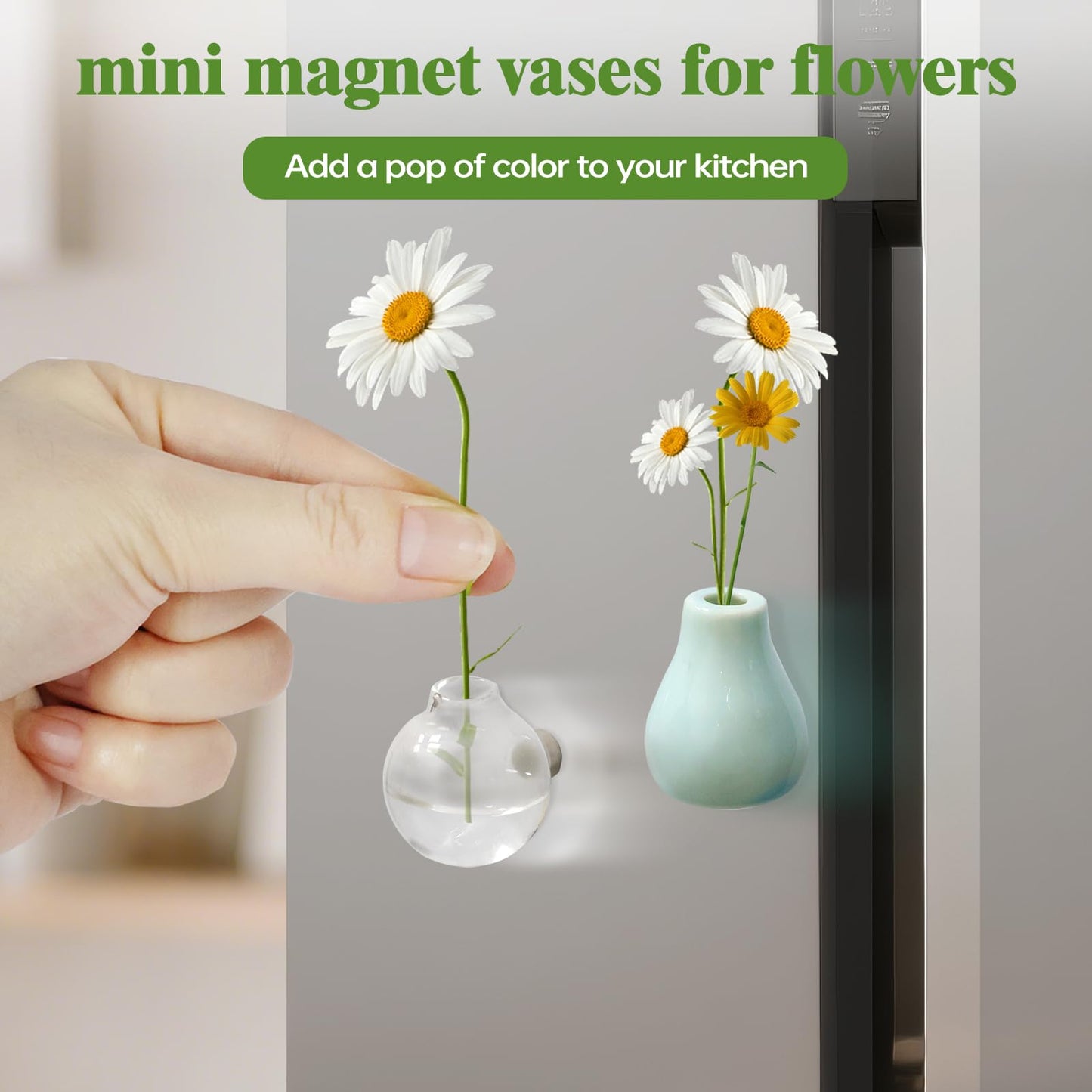 Mini Ceramic Vase Magnets 8-Pack