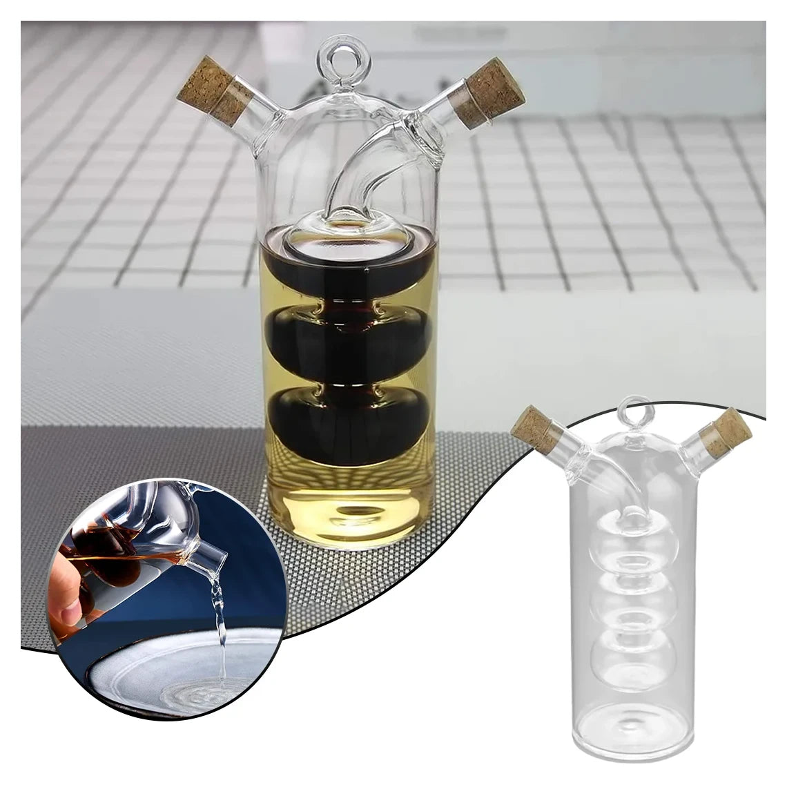 Interlocking Oil and Vinegar Bottle