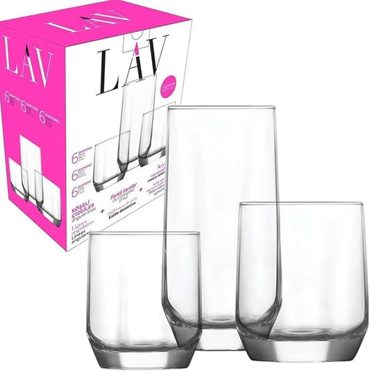 LAV 18-Piece Drinking Glass Set