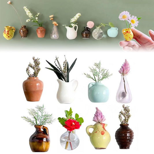 Mini Ceramic Vase Magnets 8-Pack