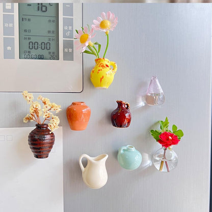 Mini Ceramic Vase Magnets 8-Pack