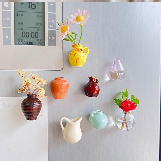 Mini Ceramic Vase Magnets 8-Pack