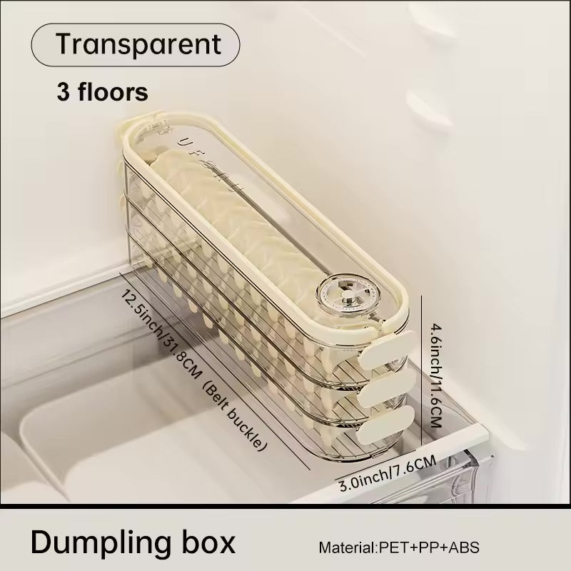 UFORU 3-Layer Food-Grade Dumpling Storage Container – Non-Stick, Stackable, Freezer-Friendly
