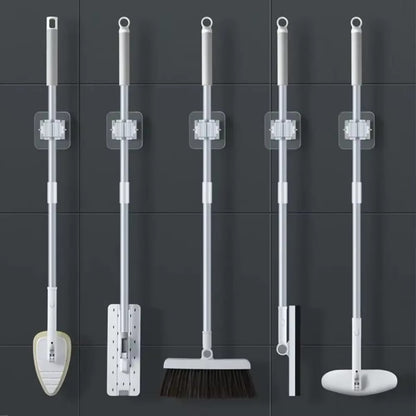 Mop & Broom Organizer Wall Mounted | 5 Pack Holder Rack
