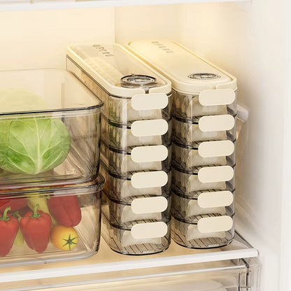 UFORU 3-Layer Food-Grade Dumpling Storage Container – Non-Stick, Stackable, Freezer-Friendly