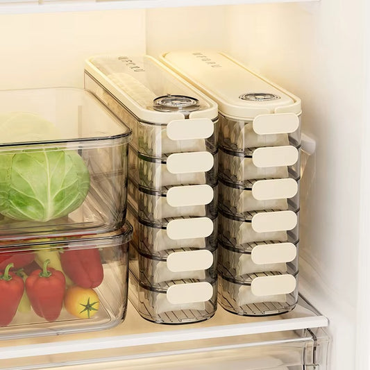 UFORU 3-Layer Food-Grade Dumpling Storage Container – Non-Stick, Stackable, Freezer-Friendly