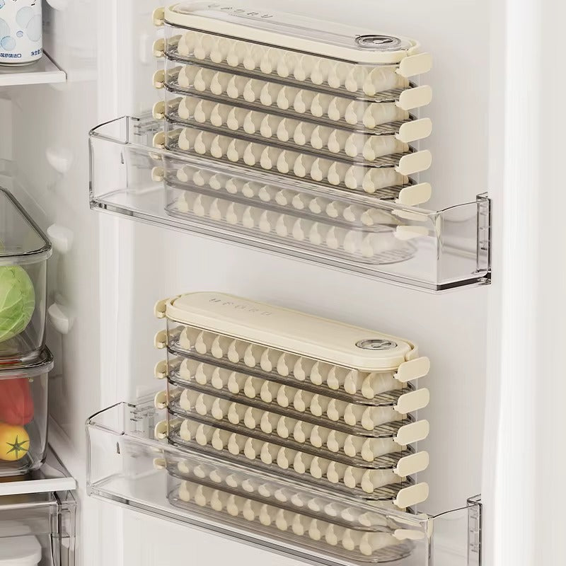 UFORU 3-Layer Food-Grade Dumpling Storage Container – Non-Stick, Stackable, Freezer-Friendly