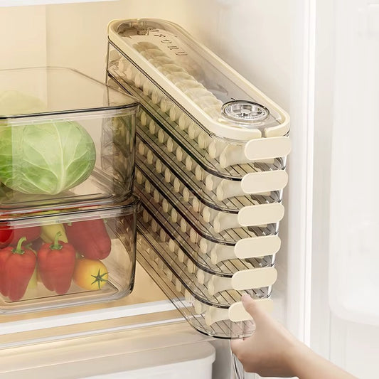 UFORU 3-Layer Food-Grade Dumpling Storage Container – Non-Stick, Stackable, Freezer-Friendly